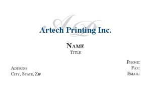 Artech Printing, Madison Heights MI, Business Cards Examples